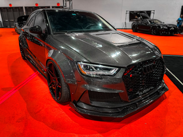 CMST Tuning Glass Transparent Carbon Fiber Hood Bonnet Ver.3 for Audi RS3 2018-2020 & 2014-2020 A3 & A3 S Line & S3