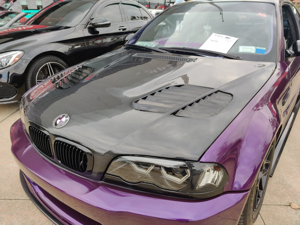 BMW E46 2 Door 2001 2002 2003 2004 2005 2006 with Aftermarket Parts - Hood Bonnet Carbon Fiber / FRP from CMST Tuning