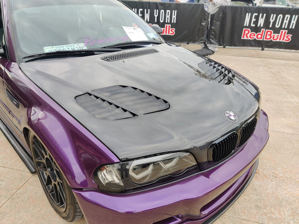 BMW E46 2 Door 2001 2002 2003 2004 2005 2006 with Aftermarket Parts - Hood Bonnet Carbon Fiber / FRP from CMST Tuning