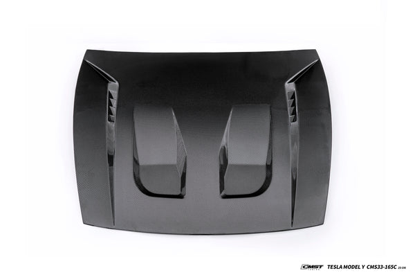 Tesla Model Y Juniper 2026-ON with Aftermarket Parts - V1 Hood Carbon Fiber / FRP from CMST Tuning