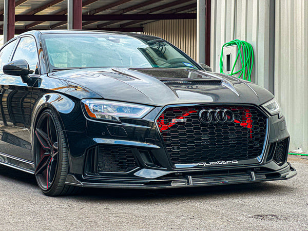 CMST Tuning Glass Transparent Carbon Fiber Hood Bonnet Ver.3 for Audi RS3 2018-2020 & 2014-2020 A3 & A3 S Line & S3