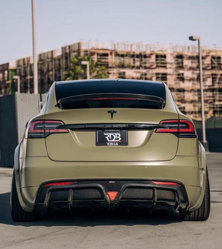 Tesla Model X P100D Performance Base Aftermarket Parts CMST Tuning Rear Diffuser Carbon FRP