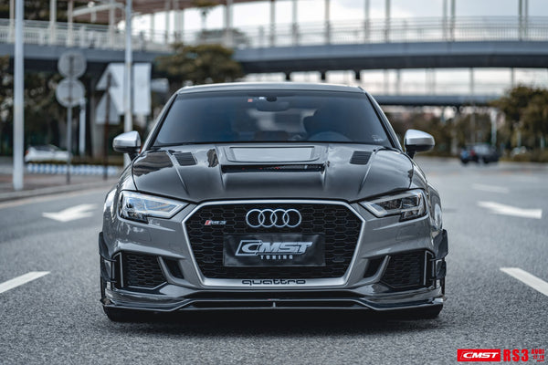 CMST Tuning Glass Transparent Carbon Fiber Hood Bonnet Ver.3 for Audi RS3 2018-2020 & 2014-2020 A3 & A3 S Line & S3