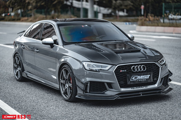 CMST Tuning Glass Transparent Carbon Fiber Hood Bonnet Ver.3 for Audi RS3 2018-2020 & 2014-2020 A3 & A3 S Line & S3