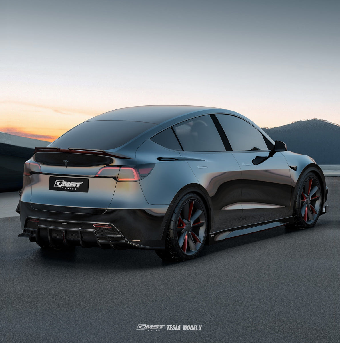 CMST Tuning 2018-2023 Tesla Model Y Carbon Fiber Rear Diffuser - Ver.2 -  German Muscle
