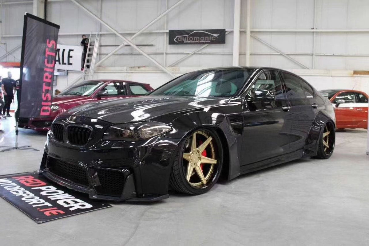 Autopsyche - Autopsyche Euro Tuning BMW F10 525d - M5 Styling Conversion  Kit Bumpers, Fenders, Skirts, Grille - Carbonfiber Styling Parts - 19 VFS1  Staggered Wheels In Custom Black & Satin Bronze 
