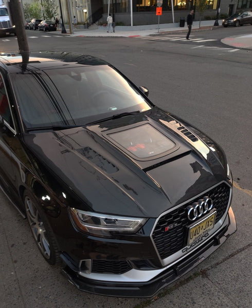 CMST Tuning Glass Transparent Carbon Fiber Hood Bonnet Ver.3 for Audi RS3 2018-2020 & 2014-2020 A3 & A3 S Line & S3