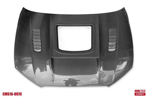 CMST Tuning Glass Transparent Carbon Fiber Hood Bonnet Ver.3 for Audi RS3 2018-2020 & 2014-2020 A3 & A3 S Line & S3