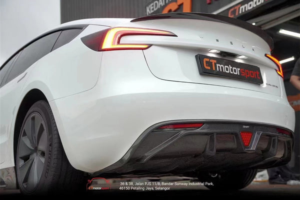 CMST Tuning Carbon Fiber Rear Diffuser & Canards for Tesla Model 3 2024-ON