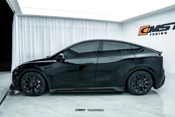 Tesla Model Y Performance AWD Long Range RWD Standard 2020-ON with Aftermarket Parts - V2 Style Side Skirts Carbon Fiber / FRP from CMST Tuning