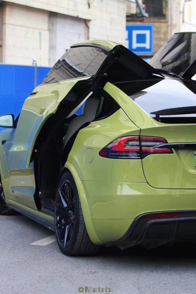 Tesla Model X P100D 100D 90D 75D 60D Performance Long Range Base 2016 2017 2018 2019 2020 2021 with Aftermarket Parts - Rear Diffuser Carbon Fiber / FRP from CMST Tuning