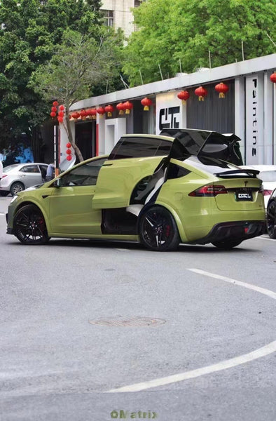 Tesla Model X P100D 100D 90D 75D 60D Performance Long Range Base 2016 2017 2018 2019 2020 2021 with Aftermarket Parts - Rear Diffuser Carbon Fiber / FRP from CMST Tuning