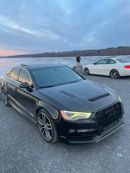 Audi RS3 S3 A3 8V / 8V.5 2014 2015 2016 2017 2018 2019 2020 with Aftermarket Parts - V2 Hood Bonnet Carbon Fiber / FRP from CMST Tuning