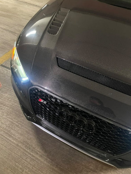 Audi RS3 S3 A3 8V / 8V.5 2014 2015 2016 2017 2018 2019 2020 with Aftermarket Parts - V2 Hood Bonnet Carbon Fiber / FRP from CMST Tuning