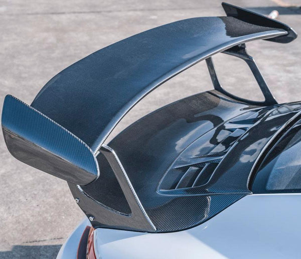 Porsche 991.1 Carrera Base/S/Targa/4/4S/GTS/Turbo/Turbo S 2012 2013 2014 2015 2016 & 991.2 Carrera Base/S/T/Targa/4/4S/GTS/Turbo/Turbo S 2017 2018 2019 with Aftermarket Parts - Rear Spoiler Wing & Trunk FRR / Carbon Fiber from CMST Tuning