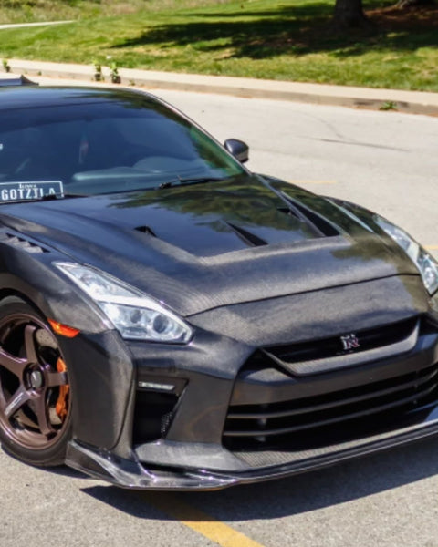 Aero Republic Double-sided Carbon Fiber Hood Bonnet CBA DBA LBV2 Style for GTR R35 2008-2016 - Performance SpeedShop