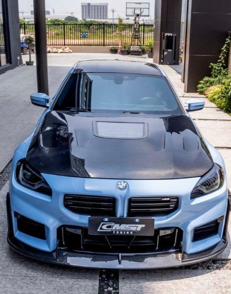 BMW M2 / M2C G87 2023 2024 & 2 Series M240 230 G42 2022 2023 2024 with Aftermarket Parts - V1 Tempered Clearview Glass Style Hood Bonnet Carbon Fiber / FRP from  CMST Tuning