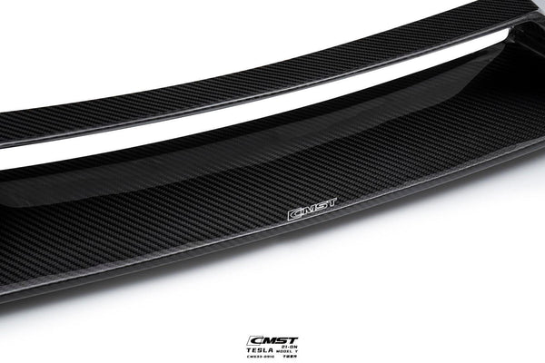 Tesla Model Y Performance AWD Long Range RWD Standard 2020-ON with Aftermarket Parts - V5 Style Front Lip Splitter Carbon Fiber / FRP from CMST Tuning