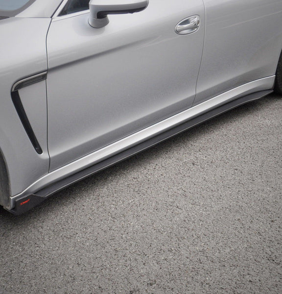 Porsche Panamera 970 970.2 2/4/4S/GTS/Turbo/Turbo S 2014-2016 with Aftermarket Parts - Vacuumed Carbon & FRP Side Skirts from CMST Tuning
