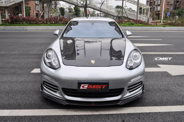 Porsche Panamera 970 970.2 2/4/4S 2014-2016 with Aftermarket Parts - Vacuumed Carbon & FRP Front Lip from CMST Tuning 
