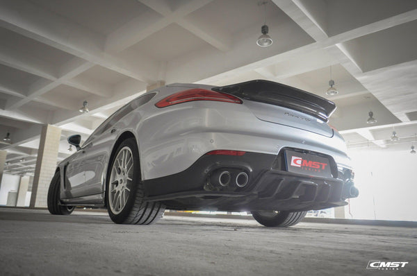 Porsche Panamera 970 970.2 2/4/4S/GTS/Turbo/Turbo S 2014-2016 with Aftermarket Parts - Vacuumed Carbon & FRP Rear Diffuser from CMST Tuning

