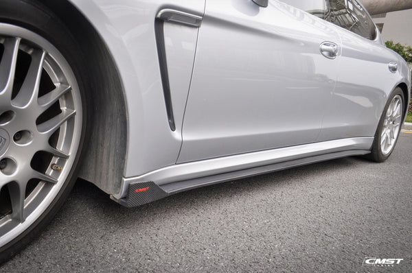 Porsche Panamera 970 970.2 2/4/4S/GTS/Turbo/Turbo S 2014-2016 with Aftermarket Parts - Vacuumed Carbon & FRP Side Skirts from CMST Tuning
