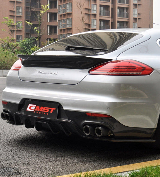 Porsche Panamera 970 970.2 2/4/4S/GTS/Turbo/Turbo S 2014-2016 with Aftermarket Parts - Vacuumed Carbon & FRP Rear Diffuser from CMST Tuning
