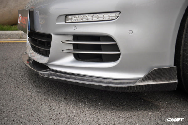 Porsche Panamera 970 970.2 2/4/4S 2014-2016 with Aftermarket Parts - Vacuumed Carbon & FRP Front Lip from CMST Tuning 
