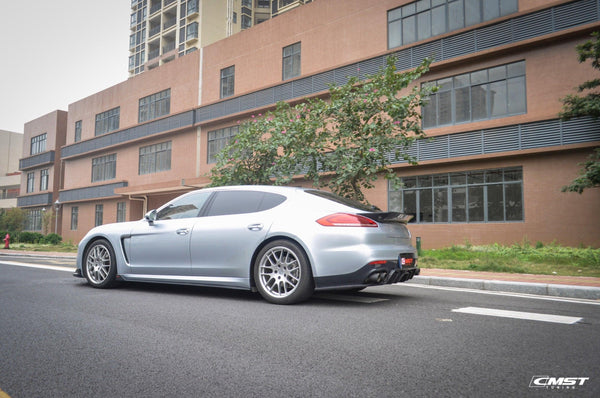 Porsche Panamera 970 970.2 2/4/4S/GTS/Turbo/Turbo S 2014-2016 with Aftermarket Parts - Vacuumed Carbon & FRP Side Skirts from CMST Tuning
