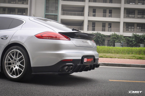 Porsche Panamera 970 970.2 2/4/4S/GTS/Turbo/Turbo S 2014-2016 with Aftermarket Parts - Vacuumed Carbon & FRP Rear Diffuser from CMST Tuning
