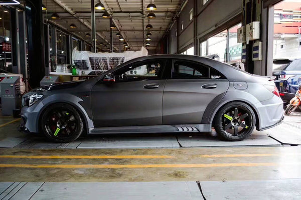 Mercedes Benz CLA45 AMG CLA250 C117 (fitment for CLA250 requires sport package bumper)  2014 2015 2016 with Aftermarket Parts - Widebody Front Wheel Archs Fender Flares & Intake Vent Valances & Rear Fender Flares Carbon Fiber / FRP from CMST Tuning