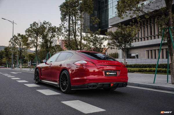 Porsche Panamera 970 970.1 2/4/4S/GTS/Turbo/Turbo S 2010-2013 with Aftermarket Parts - Vacuumed Carbon & FRP Side Skirts from CMST Tuning
