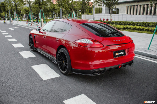 Porsche Panamera 970 970.1 2/4/4S/GTS/Turbo/Turbo S 2010-2013 with Aftermarket Parts - Vacuumed Carbon & FRP Side Skirts from CMST Tuning
