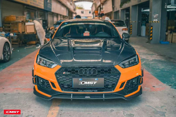 Audi S5 A5 S-line (with s-line bumper, does not base model) B9 2017 2018 2019 & RS5 B9 2018 2019 with Aftermarket Parts - Front Lip Carbon Fiber from CMST Tuning