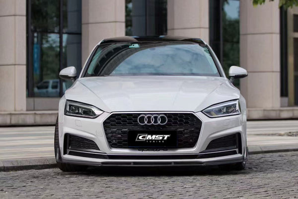 Audi S5 A5 S-line (with s-line bumper, does not base model) B9 2017 2018 2019 & RS5 B9 2018 2019 with Aftermarket Parts - Front Lip Carbon Fiber from CMST Tuning