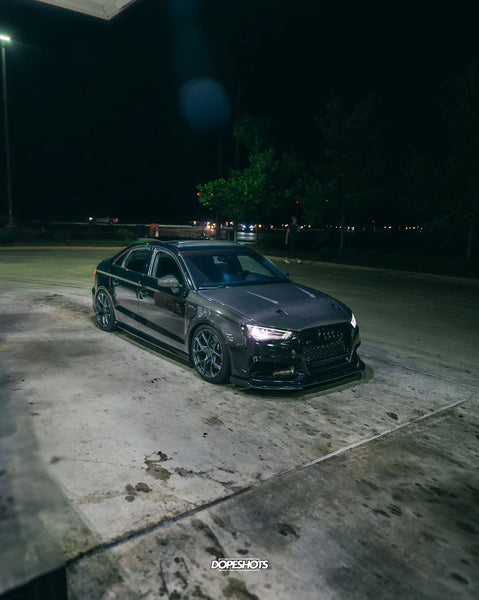 Audi RS3 S3 A3 8V / 8V.5 2014 2015 2016 2017 2018 2019 2020 with Aftermarket Parts - V4 Hood Bonnet Carbon Fiber / FRP from  CMST Tuning