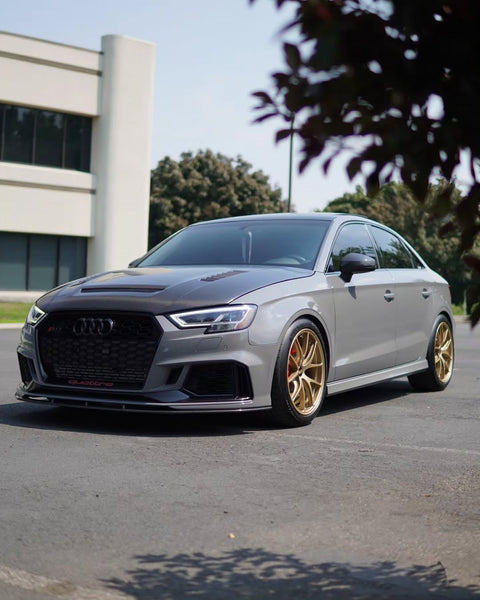 Audi RS3 S3 A3 8V / 8V.5 2014 2015 2016 2017 2018 2019 2020 with Aftermarket Parts - V2 Hood Bonnet Carbon Fiber / FRP from CMST Tuning