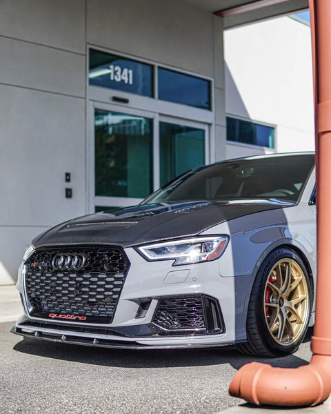 Audi RS3 S3 A3 8V / 8V.5 2014 2015 2016 2017 2018 2019 2020 with Aftermarket Parts - V2 Hood Bonnet Carbon Fiber / FRP from CMST Tuning