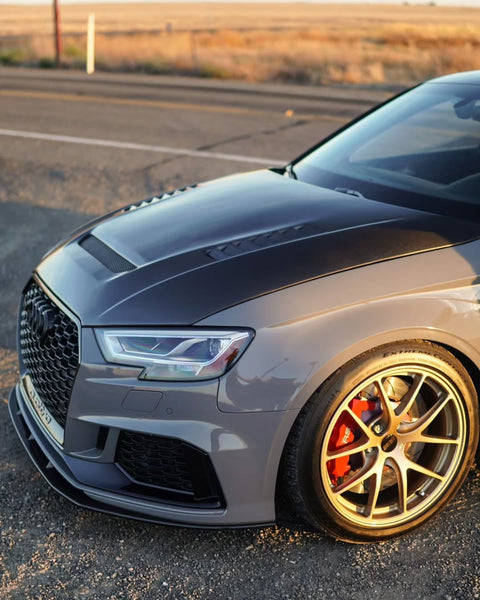Audi RS3 S3 A3 8V / 8V.5 2014 2015 2016 2017 2018 2019 2020 with Aftermarket Parts - V2 Hood Bonnet Carbon Fiber / FRP from CMST Tuning