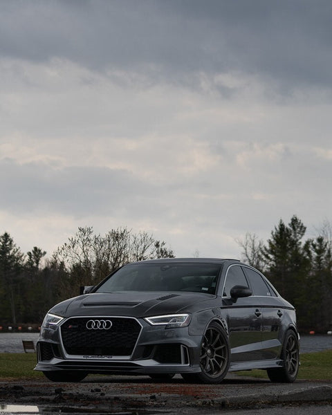 Audi RS3 S3 A3 8V / 8V.5 2014 2015 2016 2017 2018 2019 2020 with Aftermarket Parts - V2 Hood Bonnet Carbon Fiber / FRP from CMST Tuning