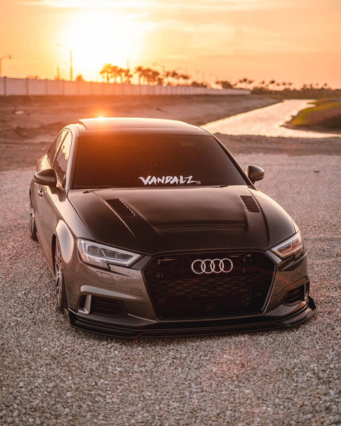 Audi RS3 S3 A3 8V / 8V.5 2014 2015 2016 2017 2018 2019 2020 with Aftermarket Parts - V2 Hood Bonnet Carbon Fiber / FRP from CMST Tuning