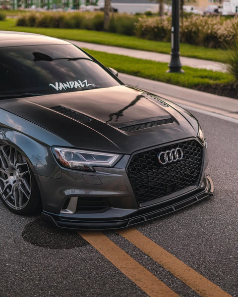 Audi RS3 S3 A3 8V / 8V.5 2014 2015 2016 2017 2018 2019 2020 with Aftermarket Parts - V2 Hood Bonnet Carbon Fiber / FRP from CMST Tuning