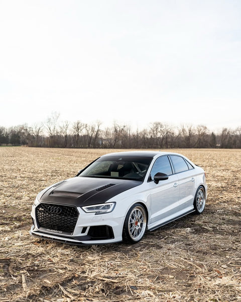 Audi RS3 S3 A3 8V / 8V.5 2014 2015 2016 2017 2018 2019 2020 with Aftermarket Parts - V2 Hood Bonnet Carbon Fiber / FRP from CMST Tuning