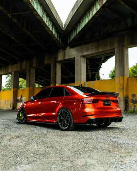 Audi RS3 S3 A3 8V/8V.5 2014 2015 2016 2017 2018 2019 2020 with Aftermarket Parts - V2 Style Rear Spoiler Carbon Fiber from CMST Tuning