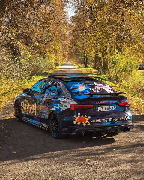 Audi RS3 S3 A3 8V/8V.5  2014 2015 2016 2017 2018 2019 2020 with Aftermarket Parts - V3 Style Rear Spoiler Wing Carbon Fiber from CMST Tuning