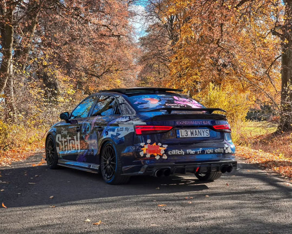 Audi RS3 S3 A3 8V/8V.5  2014 2015 2016 2017 2018 2019 2020 with Aftermarket Parts - V3 Style Rear Spoiler Wing Carbon Fiber from CMST Tuning