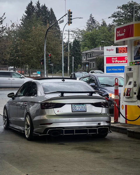 Audi RS3 S3 A3 8V/8V.5  2014 2015 2016 2017 2018 2019 2020 with Aftermarket Parts - V3 Style Rear Spoiler Wing Carbon Fiber from CMST Tuning