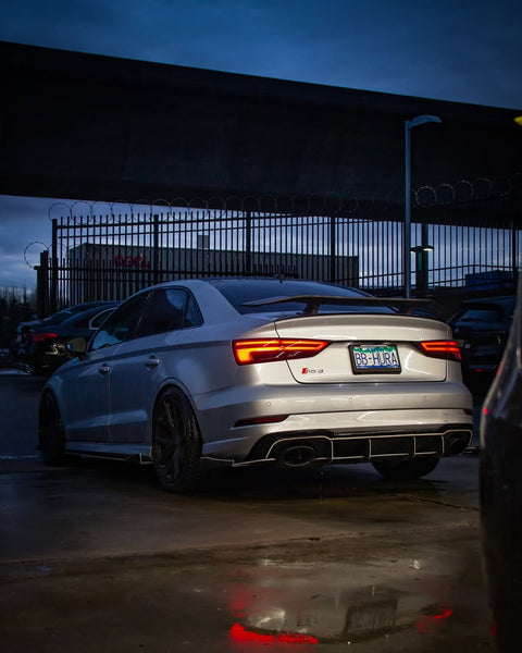 Audi RS3 S3 A3 8V/8V.5  2014 2015 2016 2017 2018 2019 2020 with Aftermarket Parts - V3 Style Rear Spoiler Wing Carbon Fiber from CMST Tuning