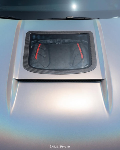 Audi RS4 2018-ON & S4 / A4 / A4 Allroad / A4 Avant B9 B9.5 2017-ON with Aftermarket Parts - V1 Tempered Glass Transparent Style Hood Bonnet Carbon Fiber / FRP from CMST Tuning