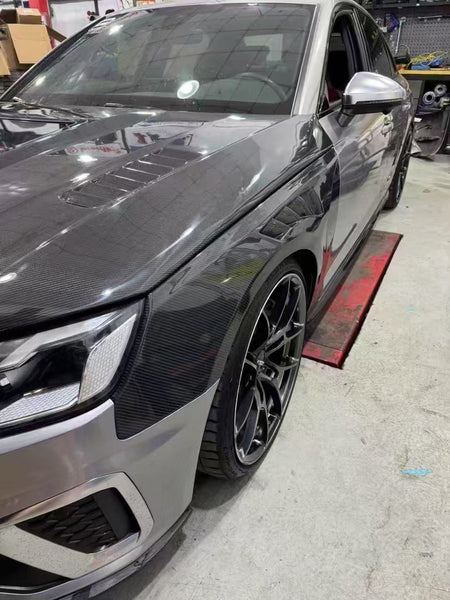 Audi S4 A4 B9.5 2020-ON with Aftermarket Parts - Real  Front Fenders Carbon Fiber from CMST Tuning